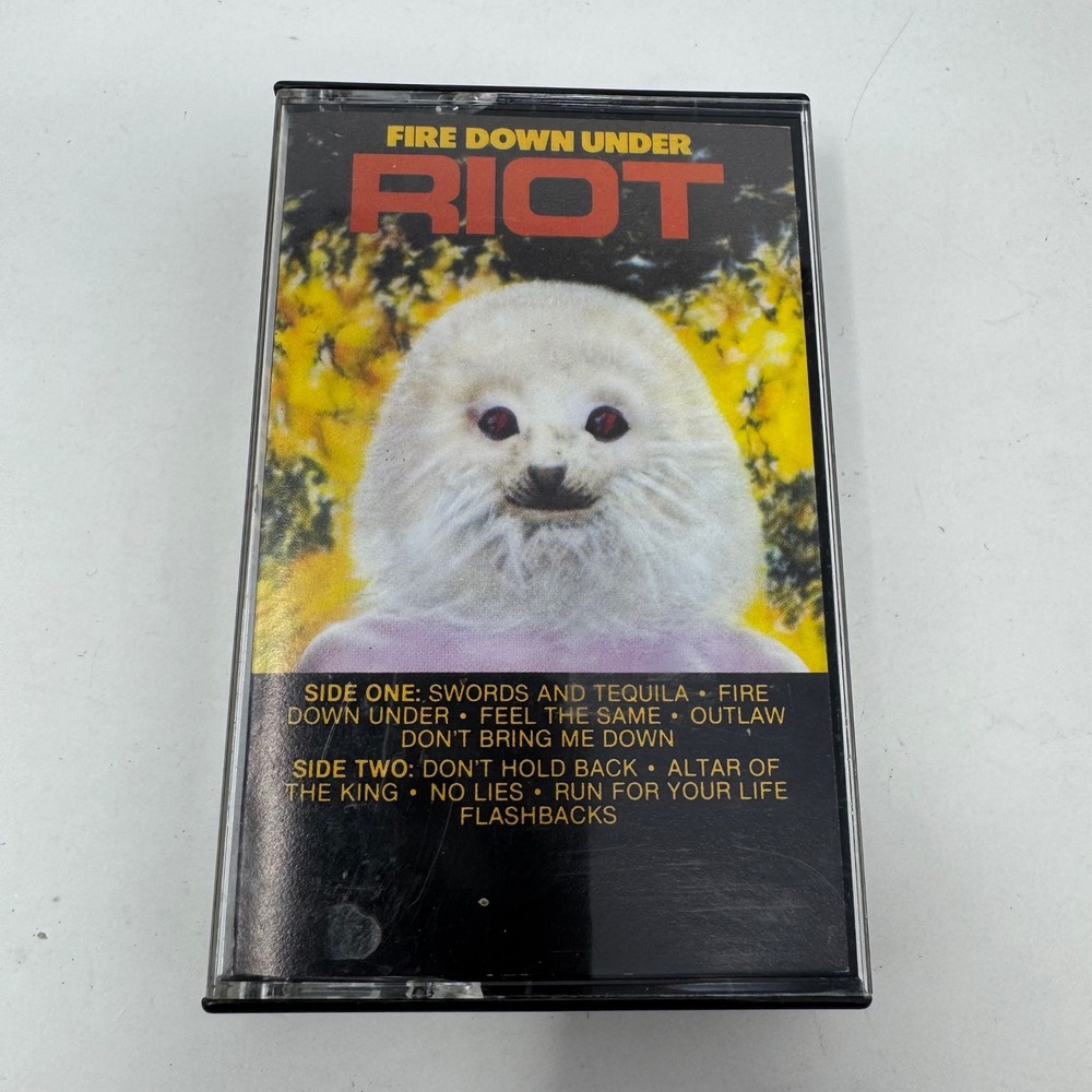 Riot Fire Down Under Cassette Tape 1981 Elektra 5C5-546 Heavy Metal Hard Rock